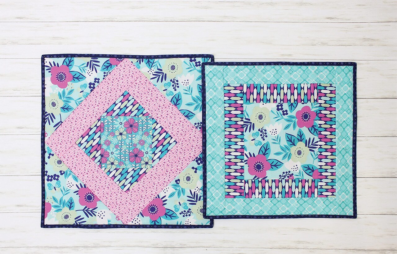 June Tailor Project Bag Kit – Navy Zippity-Do-Done™ Zipper, Sew-by-Number Fabric Kit, 2 Bags (16" & 18")